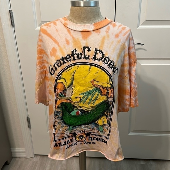 DIVIDED BY H&M GRATEFUL DEAD TIE DYE TOP GUC SZ XS CASUAL EVERYDAY BANDS - Picture 1 of 7
